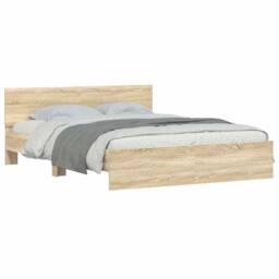 Berkfield Home Bed Frame without Mattress Sonoma Oak 150x200 cm King Size in Light Tan - thumbnail 3
