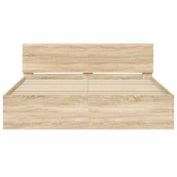 Berkfield Home Bed Frame without Mattress Sonoma Oak 150x200 cm King Size in Light Tan - thumbnail 5
