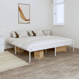 Berkfield Home Metal Bed Frame White 180x200 cm Super King - thumbnail 1