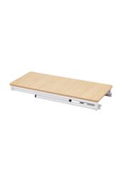 Living and Home Foldable 80 x 40cm 2-tier Office Desk with Adjustable Foot Pads in Light Brown - Size: 80 x 40 cm - thumbnail 6