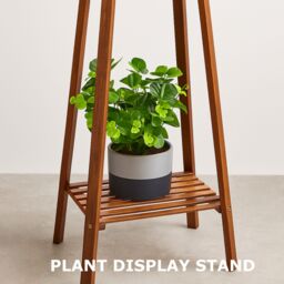 Rafaelo Mobilia Wooden 2 Tier Indoor Outdoor Plant Stand in Brown - thumbnail 6