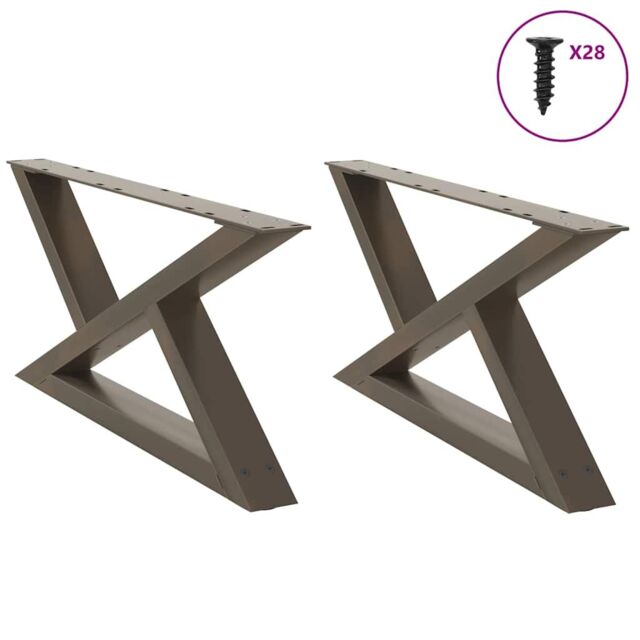 Berkfield Home Coffee Table Legs 2 pcs Natural Steel 70x(30-31.3) cm Steel in Brown - image 1