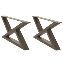 Berkfield Home Coffee Table Legs 2 pcs Natural Steel 70x(30-31.3) cm Steel in Brown - thumbnail 2