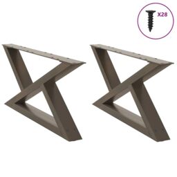 Berkfield Home Coffee Table Legs 2 pcs Natural Steel 70x(30-31.3) cm Steel in Brown