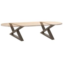 Berkfield Home Coffee Table Legs 2 pcs Natural Steel 70x(30-31.3) cm Steel in Brown - thumbnail 8