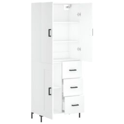 Berkfield Home Highboard White 69.5x34x180 cm Engineered Wood - thumbnail 4