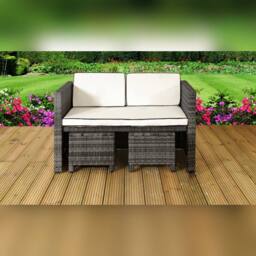 Comfy Living Ltd 7 Piece Rattan Garden Furniture Set in Grey - thumbnail 3