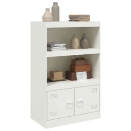 Berkfield Home Sideboard White 67x39x107 cm Steel - Size: 67 x 39 x 107 cm - thumbnail 5