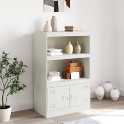Berkfield Home Sideboard White 67x39x107 cm Steel - Size: 67 x 39 x 107 cm - thumbnail 3