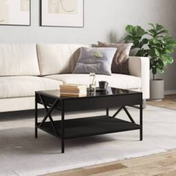Berkfield Home Coffee Table with Infinity LED Black 70x50x38 cm - Size: 70 x 50 x 38 cm - thumbnail 4