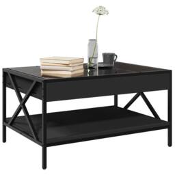 Berkfield Home Coffee Table with Infinity LED Black 70x50x38 cm - Size: 70 x 50 x 38 cm - thumbnail 5