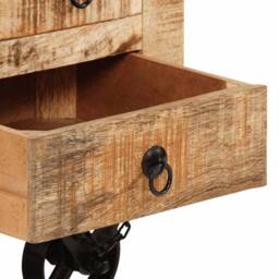 Berkfield Home Beautiful Coffee Table Rough Mango Wood 70x70x40 cm in Brown - Size: 70 x 70 x 40 cm - thumbnail 9