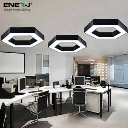 ENER-J HexaGlow Hollow Hexagon LED Light 50W CCT in Black - thumbnail 6
