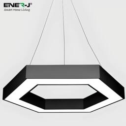 ENER-J HexaGlow Hollow Hexagon LED Light 50W CCT in Black - thumbnail 3
