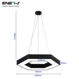 ENER-J HexaGlow Hollow Hexagon LED Light 50W CCT in Black - thumbnail 9