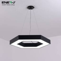 ENER-J HexaGlow Hollow Hexagon LED Light 50W CCT in Black - thumbnail 4