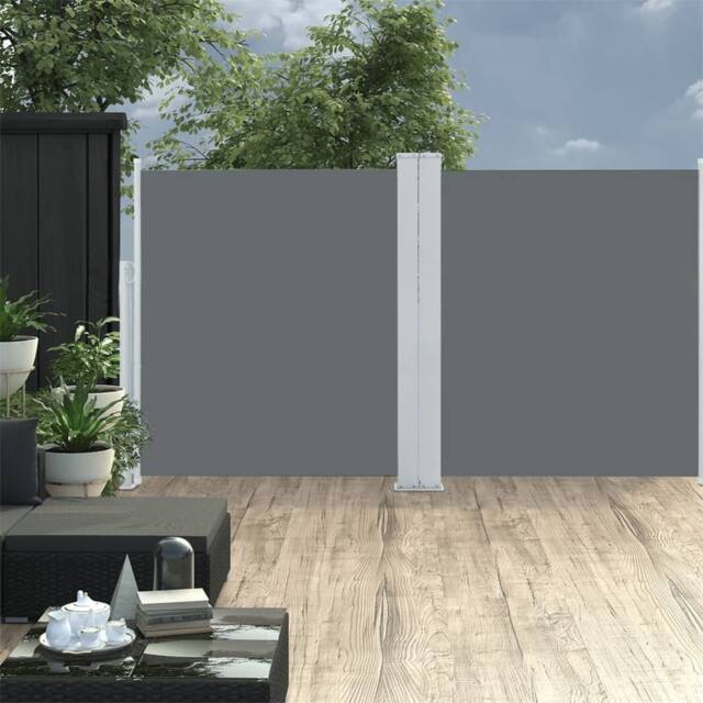 Berkfield Home Retractable Side Awning Anthracite 140x600 cm in Black - image 1
