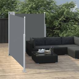 Berkfield Home Retractable Side Awning Anthracite 140x600 cm in Black - thumbnail 3