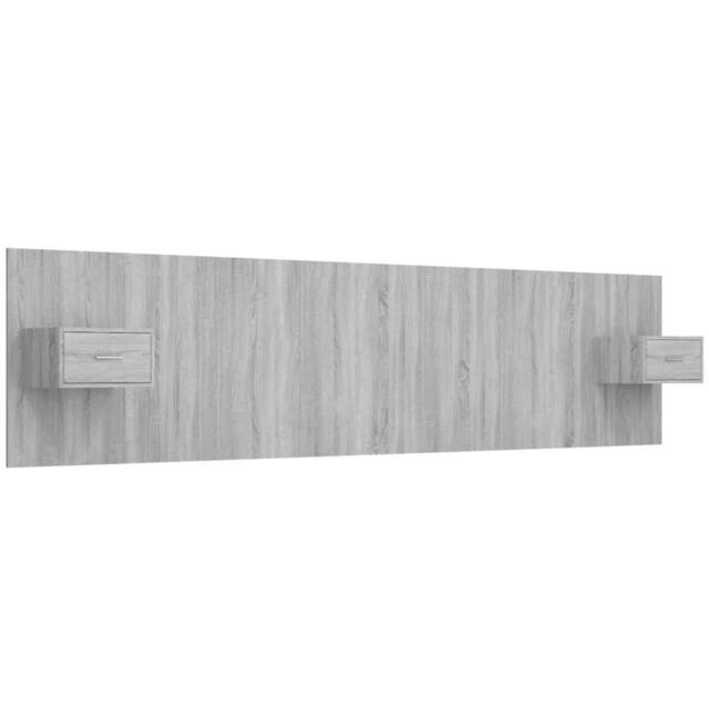 Berkfield Home Bed Headboard with Cabinets Grey Sonoma Engineered Wood - image 1