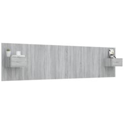 Berkfield Home Bed Headboard with Cabinets Grey Sonoma Engineered Wood - thumbnail 3