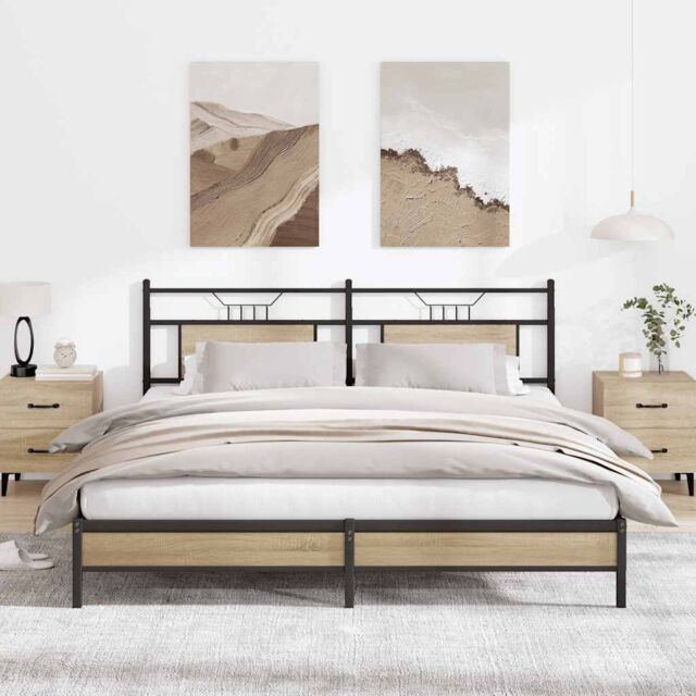 Berkfield Home Bed Frame without Mattress Sonoma Oak 160x200 cm Engineered Wood in Brown - image 1
