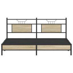 Berkfield Home Bed Frame without Mattress Sonoma Oak 160x200 cm Engineered Wood in Brown - thumbnail 6