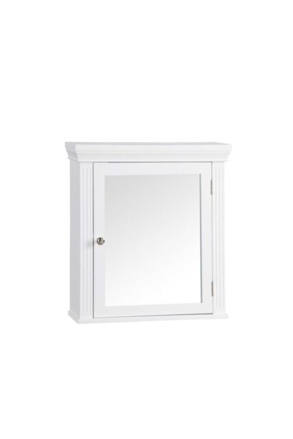 Teamson Home Bathroom Stratford Wooden Mirrored Medicine Cabinet White - image 1