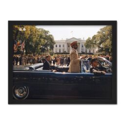 "Artery8 Wall Art Print Parade JFK President Kennedy Emperor Haile Selassie Photo Large Framed Wall Décor Art in Brown - Size: W18"" x H24""" - thumbnail 1