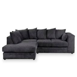 SNUG FURNITURE BIRMINGHAM LTD Camden Jumbo Cord Left Hand Corner Sofa Set in Black - thumbnail 2