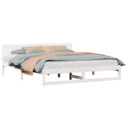 Berkfield Home Bed Frame White Wood 200 x 200 cm Durable Minimalist Bed Frame - thumbnail 3