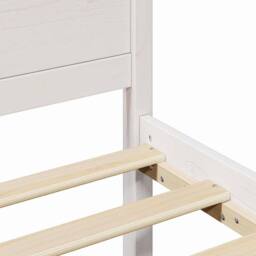 Berkfield Home Bed Frame White Wood 200 x 200 cm Durable Minimalist Bed Frame - thumbnail 8