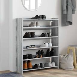 Berkfield Home Shoe Rack Grey Sonoma 80x25x100 cm Engineered Wood - Size: 80 x 25 x 100 cm - thumbnail 1