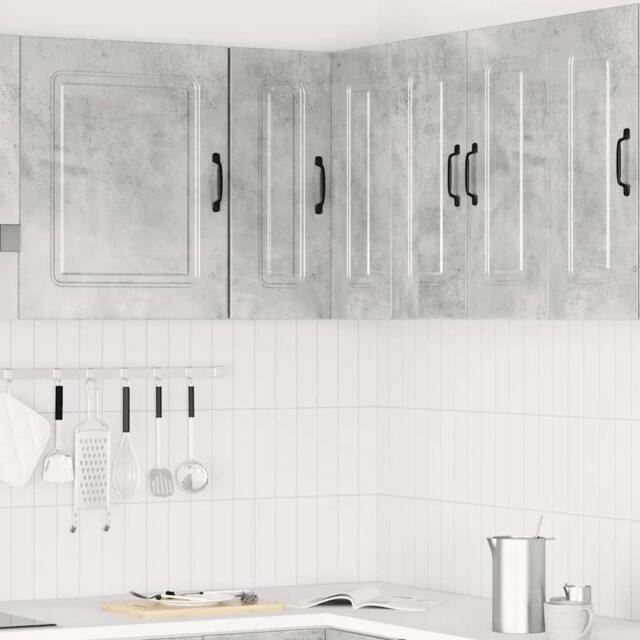 Berkfield Home Kitchen Wall Corner Cabinet Kalmar Concrete Grey Engineered Wood - image 1