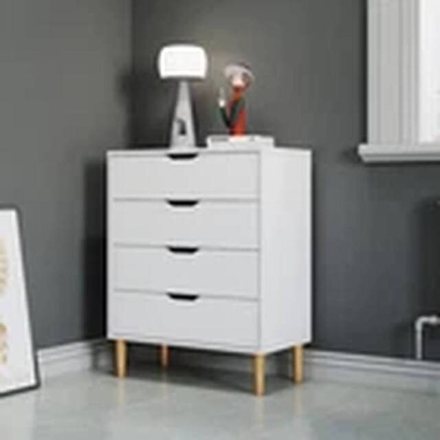 EONLION White Chest of 4 Drawers Bedroom Storage Bedside Table - image 1