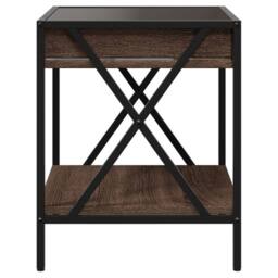 Berkfield Home Coffee Table with Infinity LED Brown Oak 40x40x49 cm - Size: 40 x 40 x 49 cm - thumbnail 7