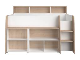 Vente-unique Combined Bed 90 X 200 Cm With Desk & Storage - White & Natural in Light Oak - Size: Single - thumbnail 7