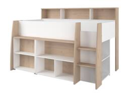 Vente-unique Combined Bed 90 X 200 Cm With Desk & Storage - White & Natural in Light Oak - Size: Single - thumbnail 8