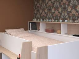 Vente-unique Combined Bed 90 X 200 Cm With Desk & Storage - White & Natural in Light Oak - Size: Single - thumbnail 9