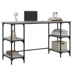 Berkfield Home Desk Grey Sonoma 140x50x75 cm Metal & Engineered Wood - Size: 140 x 50 x 75 cm - thumbnail 4