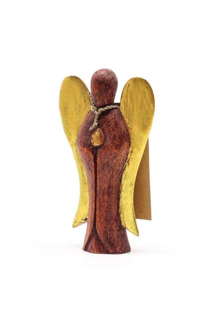 KDMD Hati Hati Angel Handcrafted 15cm Wooden Sacred Angel Gift in Brown - image 1