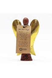 KDMD Hati Hati Angel Handcrafted 15cm Wooden Sacred Angel Gift in Brown - thumbnail 3