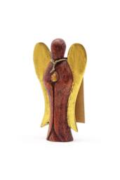 KDMD Hati Hati Angel Handcrafted 15cm Wooden Sacred Angel Gift in Brown