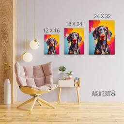 "Artery8 German Shorthaired Pointer Dog Portrait Canvas Wall Art Print - Size: W18"" x H24""" - thumbnail 4