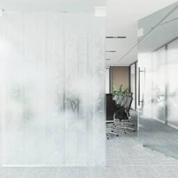 Berkfield Home Window Film Frosted Bamboo Pattern 45x500 cm PVC in White - thumbnail 3