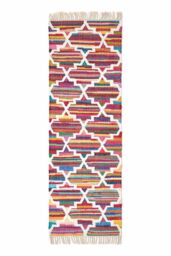 Homescapes Amsterdam Handwoven Cotton Chindi Kilim Hall Runner, 66 x 200 cm - Size: 66 cm x 200 cm - thumbnail 2