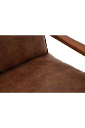 Orsina Compact 2 Seater Sofa With Durable Metal Frame, Rustic Black Finish Two-Seater Couch, Settee Seat For Patio in Brown - thumbnail 5
