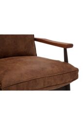 Orsina Compact 2 Seater Sofa With Durable Metal Frame, Rustic Black Finish Two-Seater Couch, Settee Seat For Patio in Brown - thumbnail 4