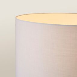 ValueLights Morrigan Natural Wood Tripod Floor Lamp & Fabric Drum Shade & Bulb in Grey - thumbnail 4