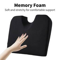 SPETLEK Cushion Wedge Seat Cushion Booster Seat Cushion Memory Foam Seat Pad in Black - thumbnail 4