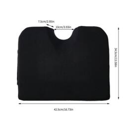 SPETLEK Cushion Wedge Seat Cushion Booster Seat Cushion Memory Foam Seat Pad in Black - thumbnail 2